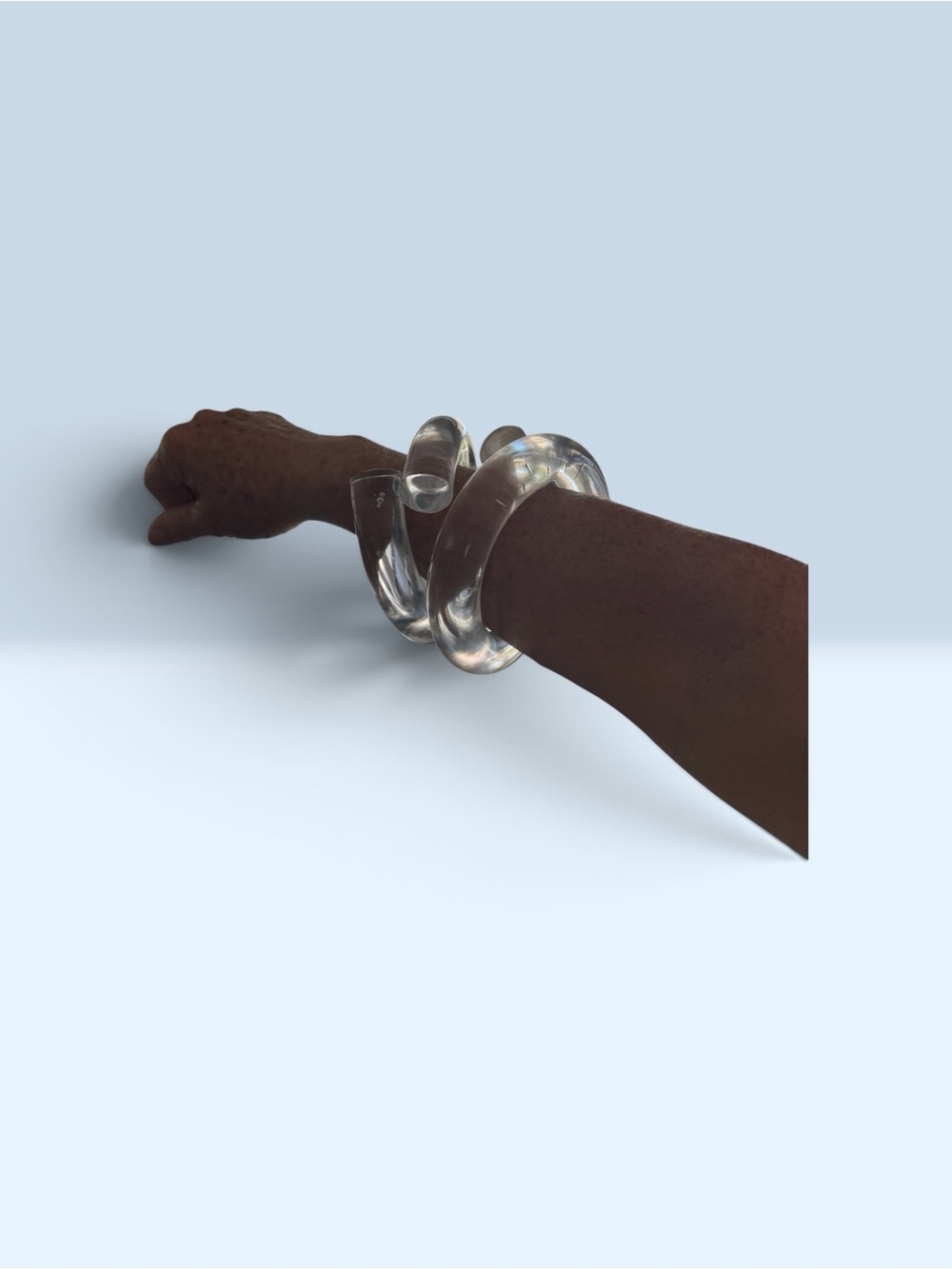 Transparent Spiral Acrylic Bracelet - Minimal Women’s Jewelry - Picture 3 of 8